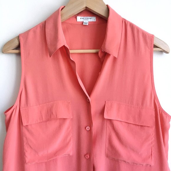 Equipment Sleeveless Slim Signature Blouse - Picture 3 of 7